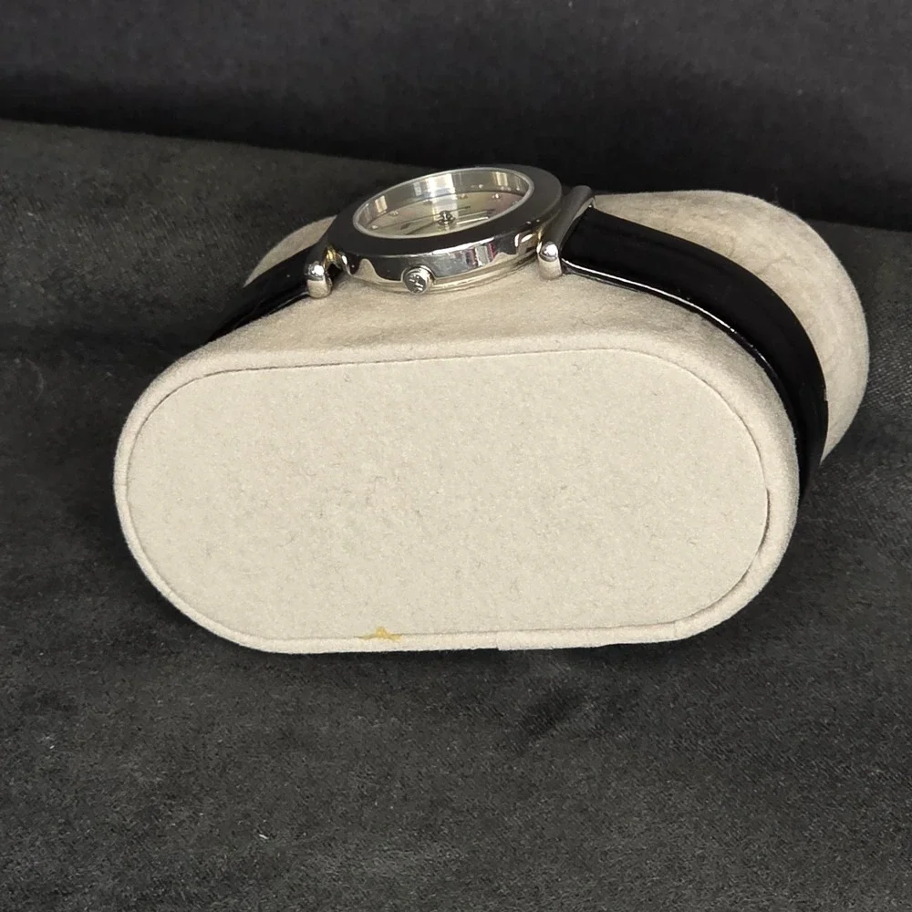 Skagen Denmark Watch Women OS Black‎ Mother of Pearl Dial Leather Band 107SSLDDA